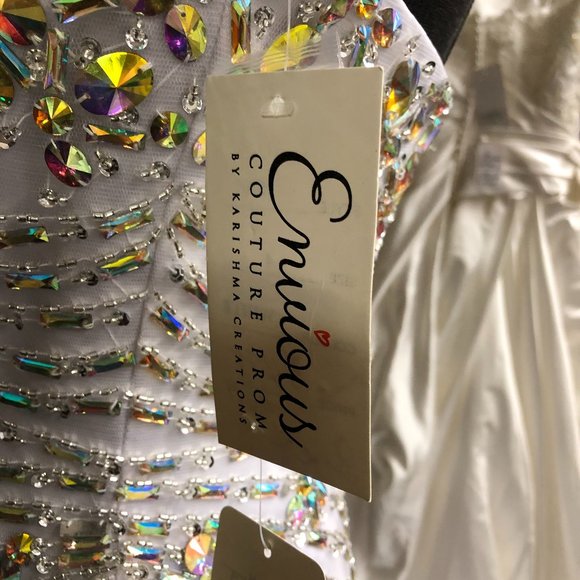 Wow $235 Mermaid Gown by Envious size 4 White LAST REDUCTION NEED SALES - Picture 14 of 16